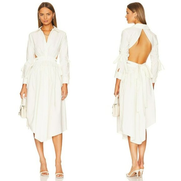 L'Academie Mildred Midi Dress - White - Picture 1 of 12